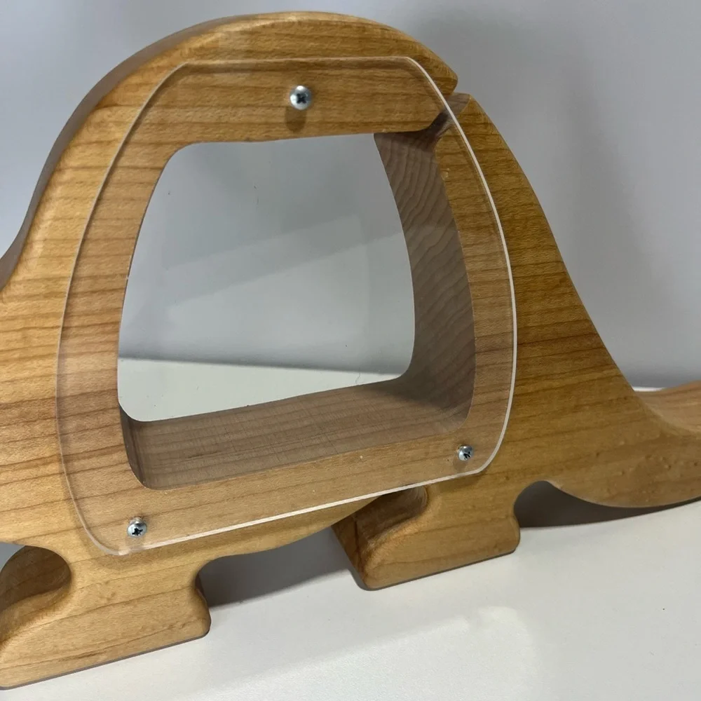 Handmade Wooden Dinosaur Coin Bank